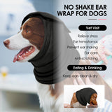 KOESON Dog Calming Hoodie, Soft No Shake Ear Wraps for Dogs, Adjustable Dog Ear Muffs Noise Protecion, Head & Neck Covers for Dogs for Thunder, Firework, Grooming, Separation Anxiety, Hematoma