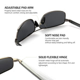SUNGAIT Ultra Lightweight Rectangular Polarized Sunglasses Men UV400 Protection (Gunmetal Frame Gray Lens, 62) Metal Frame SGT458 QKH-CA