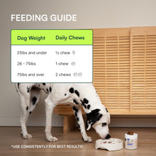 Load image into Gallery viewer, Wuffes 23-in-1 Dog Multivitamin Supplement for Hip &amp; Joint, Skin &amp; Coat and Immune System Support with Omega 3, Iron, Zinc, Vitamin C - Minerals &amp; Vitamins for Senior Dogs and Puppies - 30 Soft Chews
