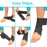 Vive Ankle Wrap (2 Pack) - Strap Heel Brace Stabilizer For Sprained Foot - Breathable, Soft, Firm Compression Sport Sleeve For Swelling - Adjustable Nonslip Elastic Support For Tendonitis (Women, Men)
