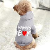 Cayxatiu Cat Hoodies for Cats Pet Puppy Clothes Dog Hoodie Mama'Boy Printed Hooded Sweatshirt for Small Medium Size Dogs(Gray,L)