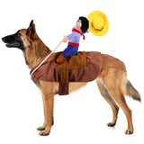 GOYOSWA Dog Cowboy Costume, Dog Halloween Costumes Cowboy Rider Dog Costume Funny Dog Costume for Small Medium Large X-Large Dogs (XX-Large)