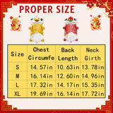 Chinese Dance Lion Dog Costume Chinese New Year Hoodies Spring Festival Winter Dog Warm Clothes Pet Coat Dress up (Red,Medium)