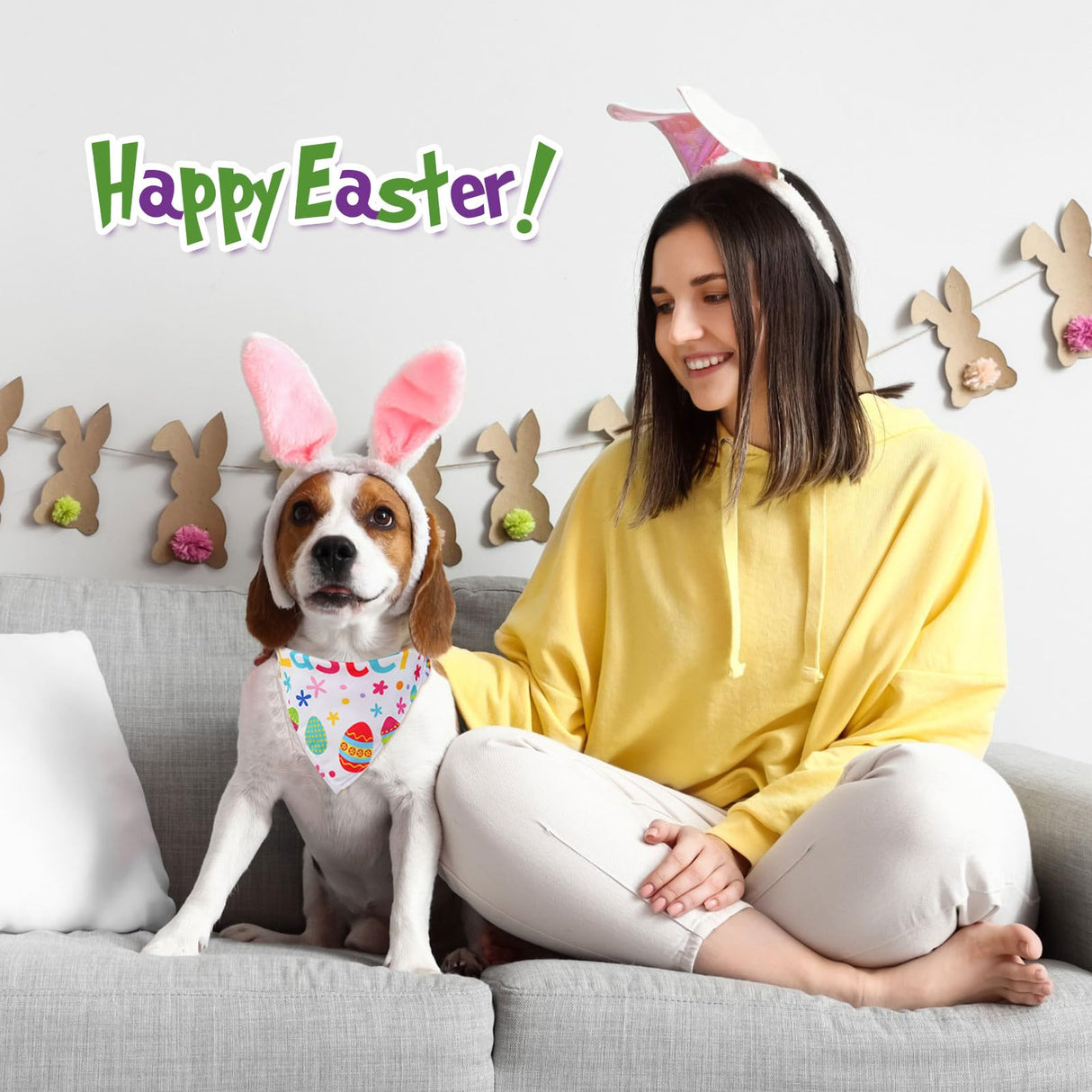 Sanwuta 180 Pcs Easter Dog Bandanas Bulk Spring Dog Scarf Adjustable Puppy Bibs Holiday Pet Accessories Grooming Supplies Washable Pets Outfit Costume for Small to Large Pet