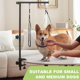 ZPVP Dog Grooming Arm with Hammock 35" Adjustable Dog Grooming Or Stand with Anti-Slip Metal Clamp No-Sit Haunch Holders for Small/Medium Pets Cat(Grooming Table Not Included)