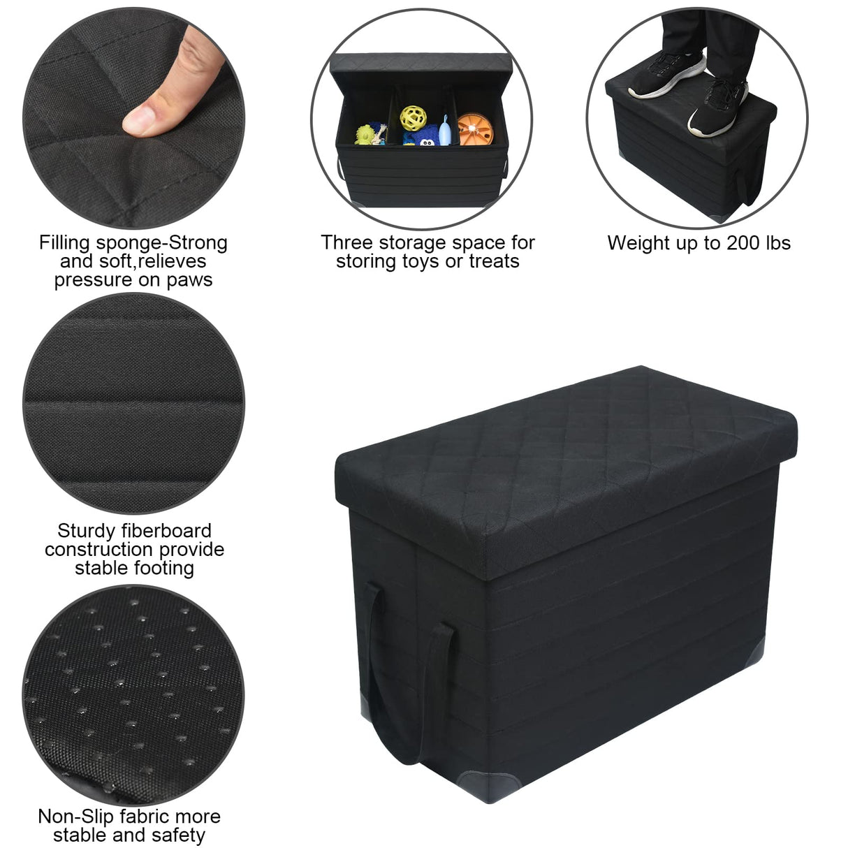 LIONROGE Car Back Seat Extender for Large Dogs up to 200lbs,Dog Car Back & Front Seat Extender with Storage,Prevent Your Dogs from Falling Off The Seat