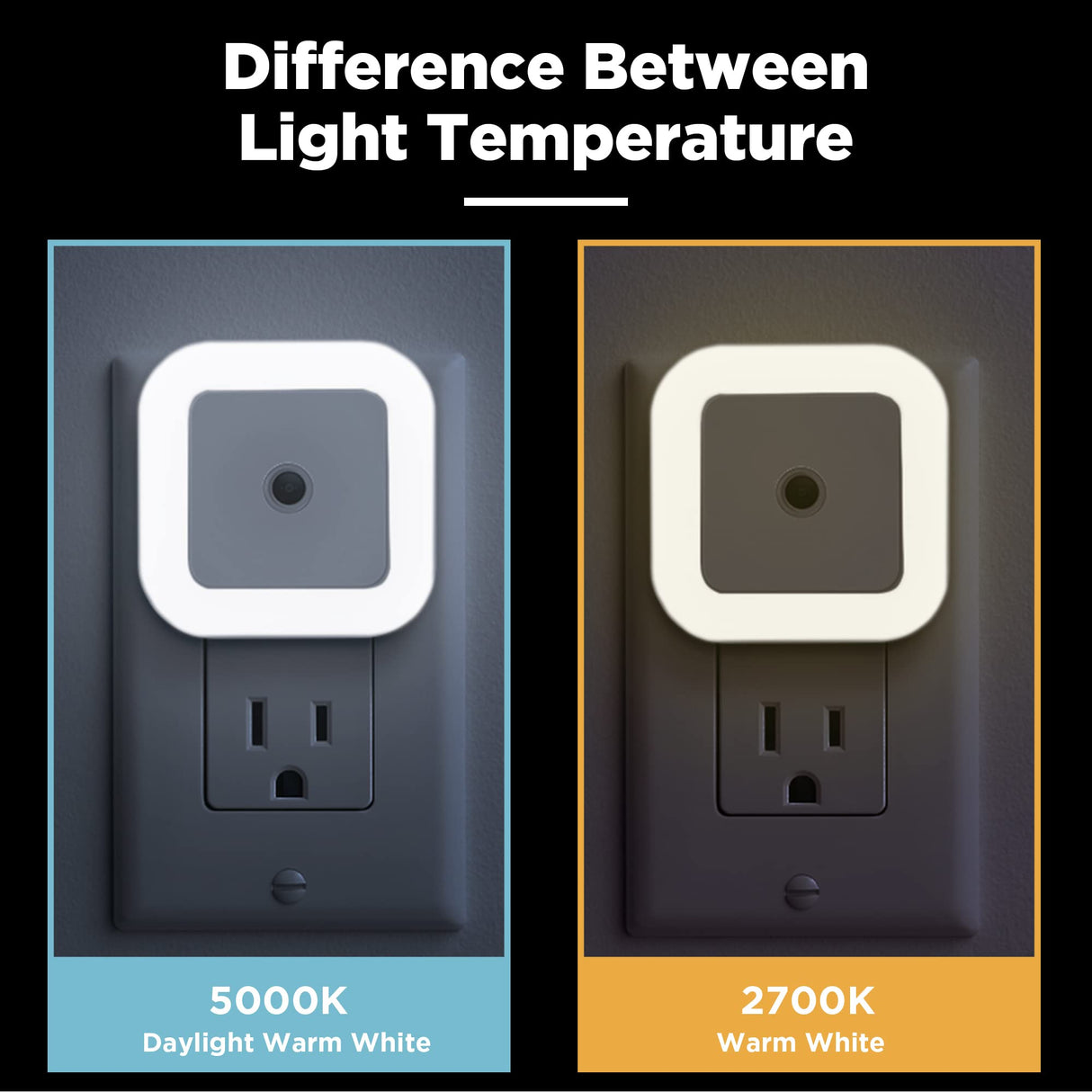 SYCEES Plug-in LED Night Light with Dusk to Dawn Sensor for Hallway, Stairs, Bathroom, Kitchen, Bedroom, Nursery, Kids Room, Daylight White, Pack of 6