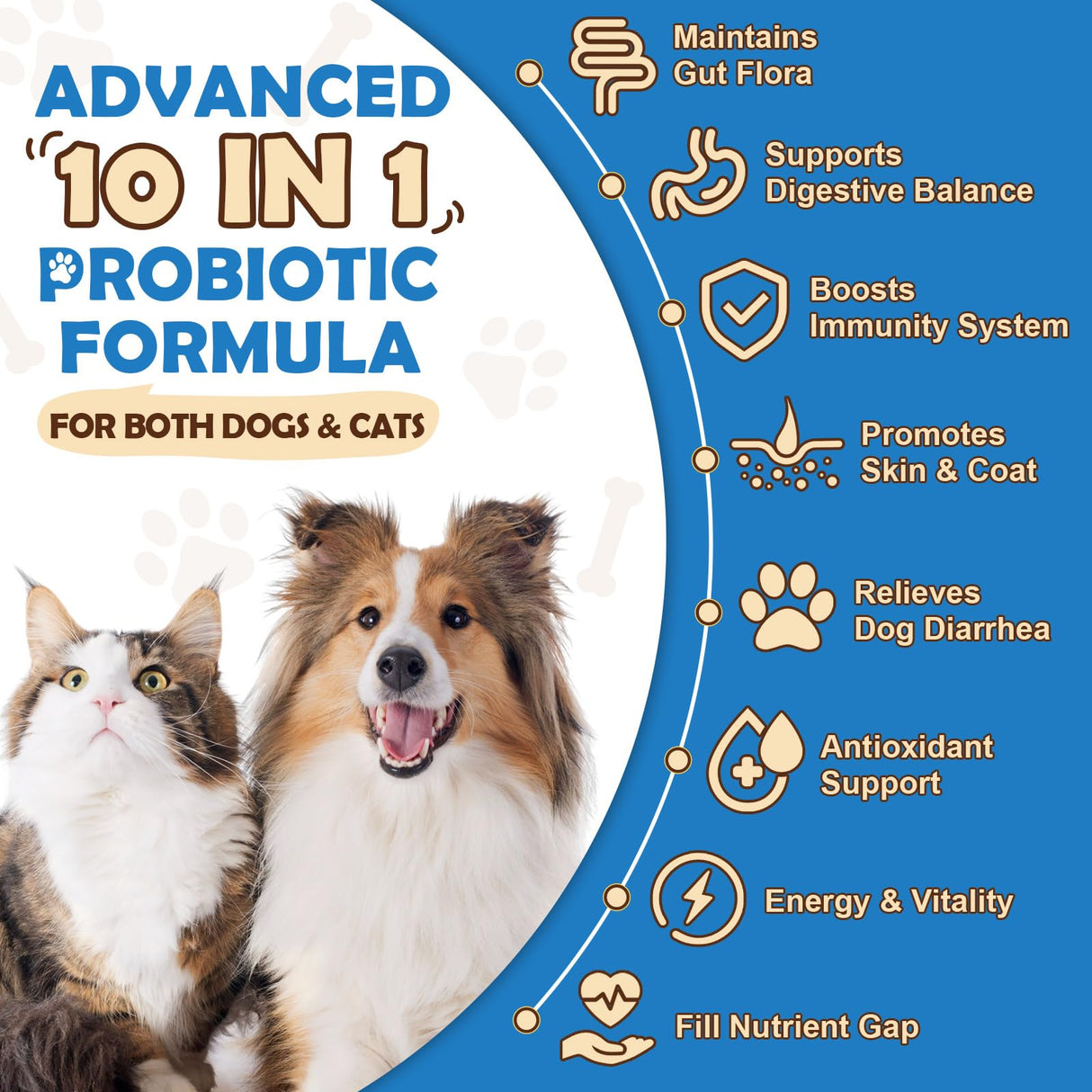Probiotic Powder for Dogs with Pumpkin, Prebiotics & Digestive Enzymes, 6 Billion CFUs Dog Probiotics for Digestive Health, Diarrhea & Itchy Skin Relief, Chicken Flavor, 90 Scoops
