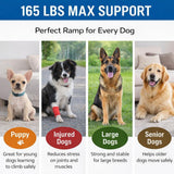 Japard Dog Ramp for Car, 63" Long & 17" Wide Folding Portable Pet Stair Ramp with Non-Slip Rug Surface, Extra Wide Dog Steps for Medium & Large Dogs Up to 165LBS Enter a Car, SUV & Truck