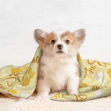 Custom Dog Blankets with Pet Name Personalized Yellow Paw Dog Blanket, Customized Dog Blanket for Medium Puppy Small Large Dogs, Washable All-Season Air-conditioned Rooms Blankets Dog Gifts 60" x 80"