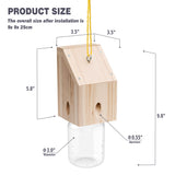 Carpenter Bee Trap for Outside - Shed Style Nature Hanging Wood Trap for Outdoor with Removable Bee Vault Plastic Jar (2 Pack)