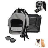 Zeus Urban Expandable Pet Backpack Carrier – Dog & Cat, Bonus 2 Collapsible Pet Bowls, Travel Bag with 4-Way Entry, Mesh Windows, Storage Pockets, Secure Zippers, Washable Cushion