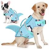 AOFITEE Dog Life Vest for Swimming, Shark Dog Life Jacket Large, High Flotation Dogs Swimming Vest with Rescue Handle and Reflective Stripe, Dogs Lifesaver Swimsuit for Boating Summer Pool Beach, XL