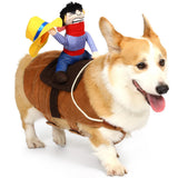 T2Y Cowboy Rider Dog Costume - Halloween Dog Costumes for Large Dogs, Dogs Clothes Knight Style with Doll and Hat for Halloween Day, Suitable for Shepherd, Husky, Shiba Inu【XL】