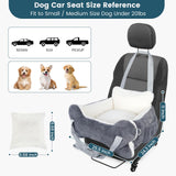 25.5"x24.3"x11" Dog Car Seat for Small Dogs & Cats, Dog Booster Car Seat with Plush Cushion, Non-Slip Bottom & Safety Leash, Cats Bed with Side Pocket for Sedan, SUV and Truck, Washable