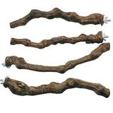 Allazone 5 PCS Natural Grape Stick Perch Swing Chewing Toys for Parrot Cages, Cockatiels, Parakeets, Finches - Bird Standing Stick