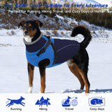 ASENKU Reflective Dog Coat with Built-in Harness, Windproof Fleece-Lined Dog Jacket for Small, Medium, Large Dogs, Warm Winter Vest with Turtleneck & Zipper (Navyblue M)