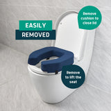 Lunderg Toilet Seat Riser for Seniors - Adds 3 inches. Universal Fit - FIRM Raised Toilet Seat Cushion with High-Density Foam for enhanced Comfort & Elevation. Post-Surgery Must have (Blue)