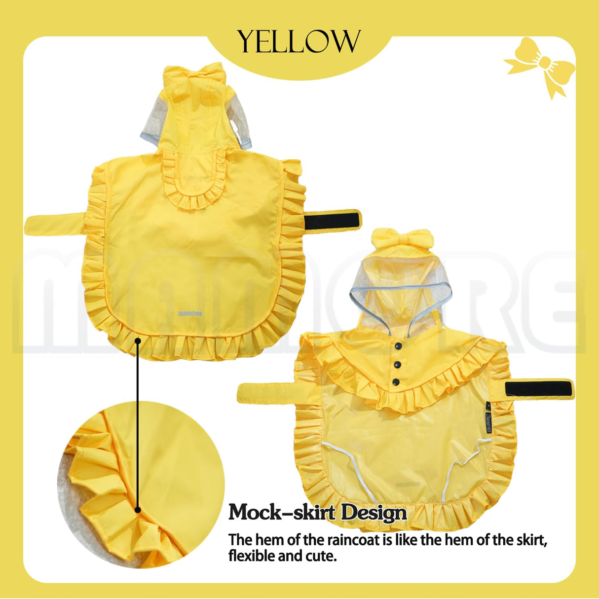 MAMORE Dog Raincoats, Waterproof Dog Rain Jacket with Clear Hood, Adjustable Reflective Lightweight Breathable Pet Rain Poncho for Small Medium Large Dogs(Yellow, Small)