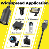 USB to Cigarette Lighter Adapter, 10W USB Male to 12V Cigarette Lighter Socket Cable, for Dash Cam, Radar Detector, Car Fan, Electronic GPS, Led Light
