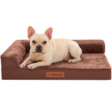 Rainmr Orthopedic Dog Bed for Small and Medium Dogs, Memory Foam Pet Bed with Washable Removable Cover, Nonskid Bottom, Waterproof, for Indoor, Outdoor, Crate ＆ Car Use, 30x20x6 Inches, Brown Grey