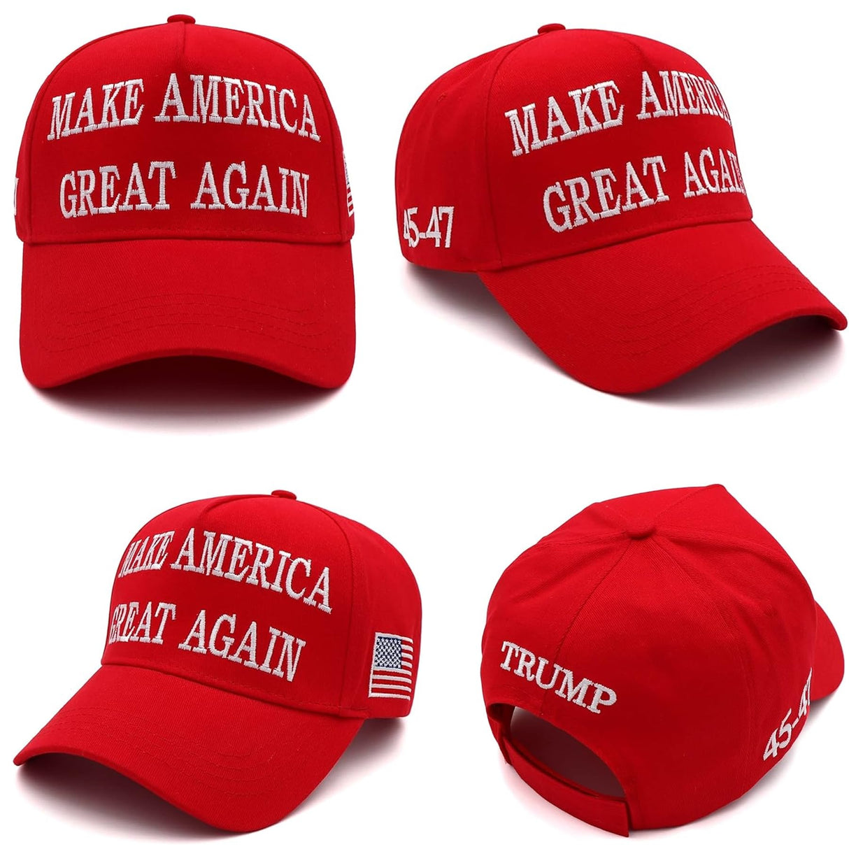 MAGA Hat Trump 2024 Hat, Donald Trump 45-47 Make America Great Again Hat, Take America Back Flag and Stickers, Embroidered Adjustable Baseball Cap