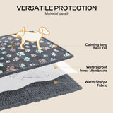 Luciphia Waterproof Pet Blankets for Couch Sofa Bed Cover Cat Liquid Pee Proof Washable Soft Fluffy Large Dog Blanket Reversible Furniture Protection Puppy Grey Paw Thicken Medium（57" x 40"）