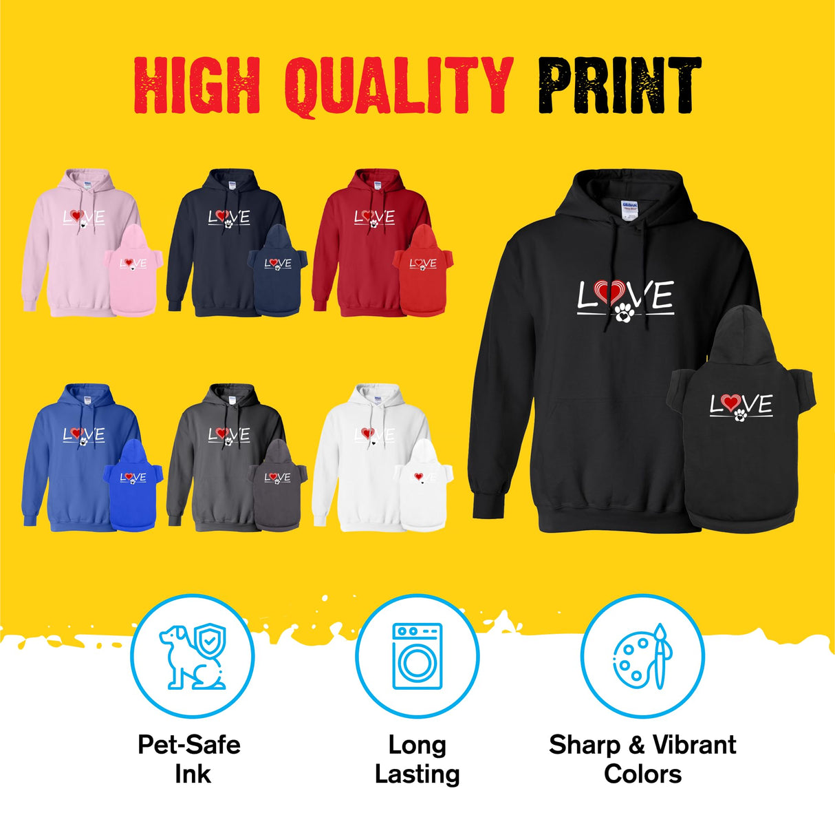 APPARELYN Matching Hoodies for Dogs and Humans - Love Heart Pet & Owner Matching Dog and Owner Sweaters - Premium Dog Hoodie Is a Great Gift for Christmas, Thanksgiving, Hanukkah Royal Blue