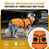 OneTigris Dog Coat with Harness - Reflective Adjustable Coats for Medium and Large Dogs, Waterproof Warm Winter Coat, Soft Heavy Fleece Lining with Back Zipper Dog Jackets