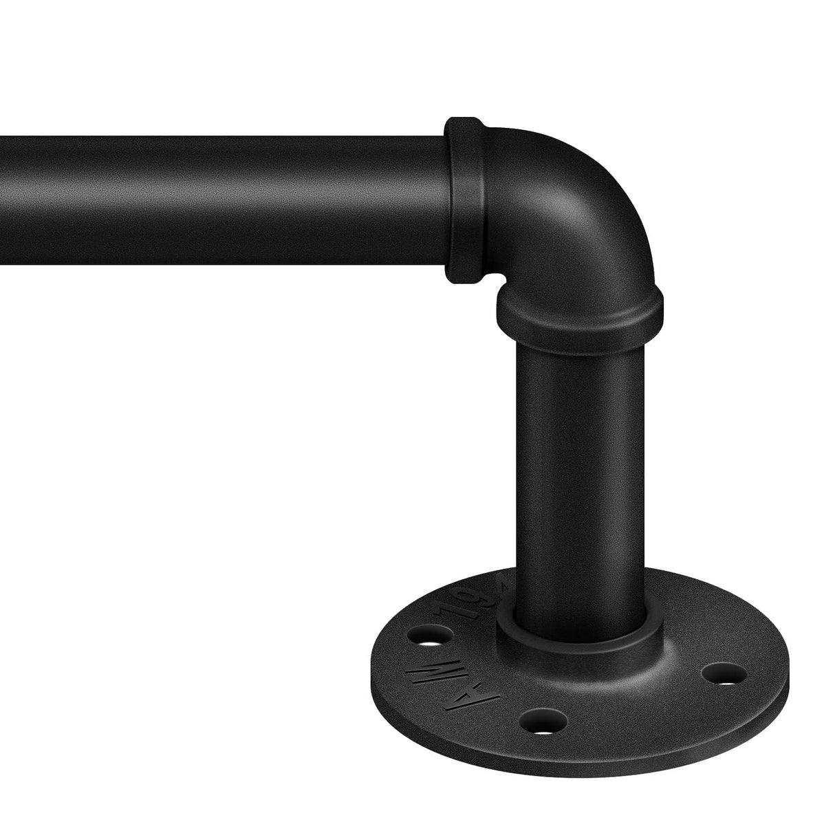 Zeerobee Curtain Rods for Windows 48 to 84, 1 Inch Industrial Wrap Around Black Curtain Rod, Indoor/Outdoor Room Divider Adjustable Drapery Pole, 48"-86"