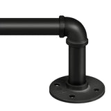 Zeerobee Curtain Rods for Windows 48 to 84, 1 Inch Industrial Wrap Around Black Curtain Rod, Indoor/Outdoor Room Divider Adjustable Drapery Pole, 48"-86"