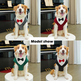 SSEISS 4 Pcs Formal Dog Tuxedo with Bowtie, Wedding Pet Hoodie Suit, Winter Pet Costume, Prince Dogs Shirt, Bride Clothes for Small Medium Large Dogs (S)