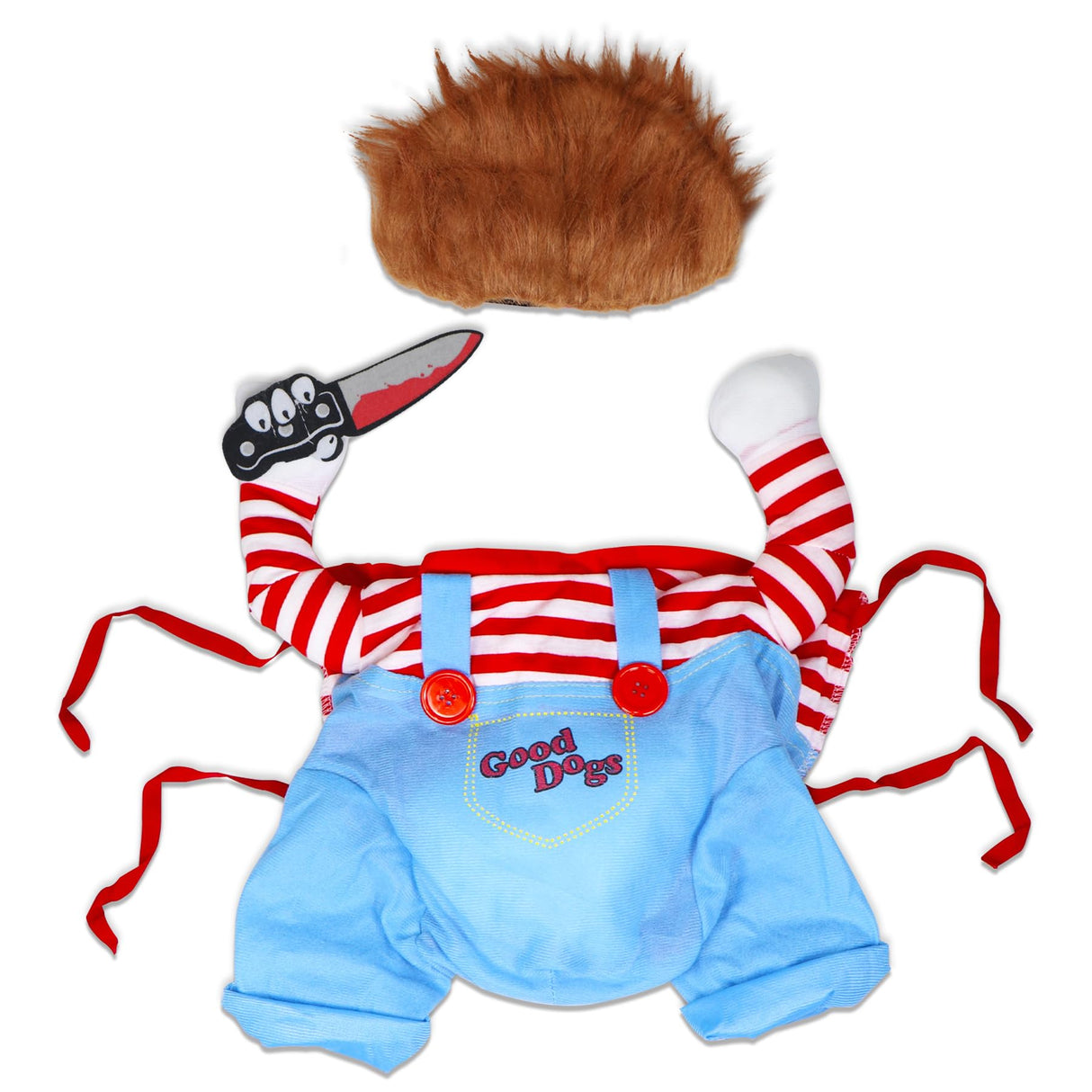 GOYOSWA Dog Halloween Costumes, Pet Deadly Doll Dog Costume Funny Dog Costumes Dog Halloween Costume Clothes for Small Medium Large Extra Large Dogs Pets (Large)
