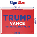 Trump sign, Trump Vance Sign, 9-pack 18" x 12" Double-Sided Trump Vance 2024 Sign, Support Trump Vance 2024 Campaign, Trump Vance Rally signs 2024, MAGA, Make America Great Again