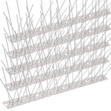 Valibe Bird Spikes for Small Birds Pigeons 43 Feet Coverage 40 Pack Stainless Steel Bird Spikes Kit Metal Bird Deterrent Spikes with Uninstalled Pins
