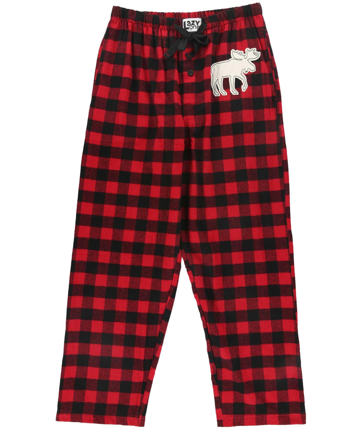 Lazy One Flannel Pajama Pants For Men, Men's Separate Bottoms, Lounge Pants, Animal, Plaid (Moose Plaid, SMALL)