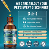 VICSOM Natural Dog Yeast Infection Treatment for Dogs, Itchy Skin & Ear Treatment Natural Support Allergy Relief, Dog Yeast Infection Relief, Support Irritation, Itching & Inflammation 60ml