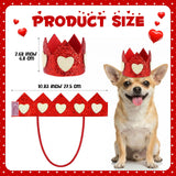 Hillban Valentine's Day Dog Costume Heart Crown and Cape Cover Set Dog Queen Valentines Outfit Heart Cape Hat for Small, Medium, Large Dogs and Pets(L)