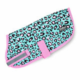 Jeffers Expression Dog Coat Waterproof Ripstop Winter Jacket 16" – 240g Insulated Blanket, Adjustable Belly & Chest Straps, Reflective Strips, Small to Large Breeds, Outdoor & Travel - Party Cheetah