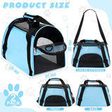 Clysee 2 Pcs Pet Carrier, Soft Sided Pet Travel Carrier for Cats, Airline Approved Kitty Portable Dog Bags for Traveling Little Dogs, Rabbits, Puppy, Cat(S,Blue)