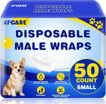 Load image into Gallery viewer, XPCARE 50 Count Disposable Male Dog Diapers, Male Dog Wraps,Super Absorbent Leak-Proof Fit (Small)
