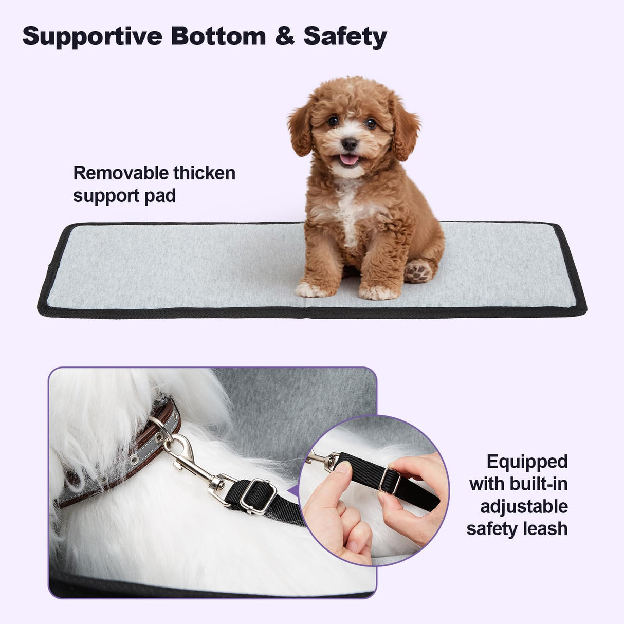 Ownpets Dog Purse Carrier, Carrier with Pockets for Medium Puppies for Travel Vet Shopping, Fits 18-20 lbs, Cat and Dog Tote Bag, Women's Hands-Free Pet Carrier Bag, (Black)