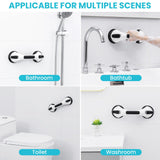 TAILI Shower Grab Bar, 12 Inch Shower Handle for Bathtubs and Showers for Elderly, Suction Grab Bars for Seniors Bathroom Safety Handle for Elderly, No Drilling Removable,Black