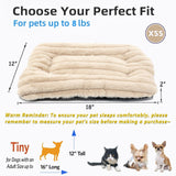 Puppy Bed for Crate or Cage 18 x 12 Inch fits Tiny Dogs, Fluffy Comfy Flat Cat Beds for Indoor Cats Washable, Extra Small Dog Bed Cat Carrier Pad Ultra Soft Kennel Mat for Pet Sleeping Cushion, Beige