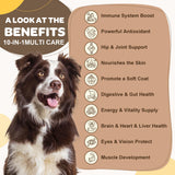 ZEBORA Dog Multivitamin with Probiotics - Dog Vitamins and Supplements - Multivitamin for Dogs with Glucosamine, Omega 3 and Probiotics for Dogs Digestion, Immunity, Joint, Skin and Coat - 180ct