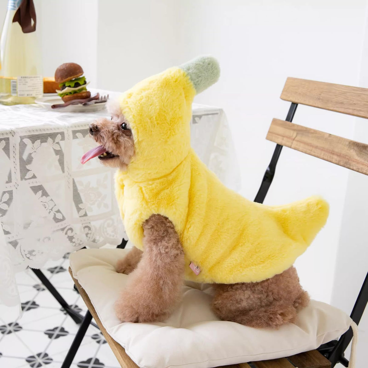 Dog Banana Winter Coat, Cute Extra-Warm/Soft Jackets for Small Dogs Under 35 lbs, Halloween Christmas Dress Up Outfit Clothes (Large)
