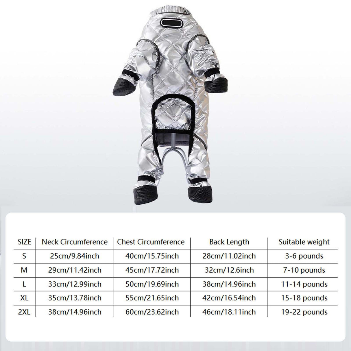 Dog Winter Coat with Attached Boots, Waterproof Insulated Quilted Full Body Suit for Small Medium Dogs, Reflective Puppy Snow Outfit for Outdoor Walking (S)