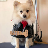 Cool Dog Leather Jacket Coat Clothes,Halloween Rock Star Costume for Small Medium Dogs(M, Black)