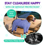 OUOBOB Waterproof Dog Bodysuit for Large Dogs, Dirt Guard Dog Jacket for Muddy Walks & Wet Weather, Lightweight Bodysuit for Belly Protection for Shiba Inu, Shelties, Bulldogs - L