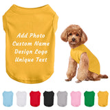 DegGod Custom Dog T-Shirts with Name/Photo/Logo Text for Dogs, Yellow Breathable Personalized Print Name Pet Vest Clothes Summer Clothing Pullover for Pet Puppy Cats Kitten (XXXL, Yellow)